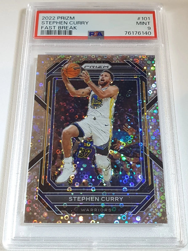 2022 Panini Prizm Stephen Curry #101 FAST BREAK Holo - PSA 9 (POP 6)