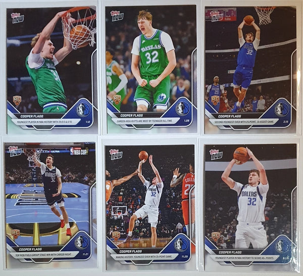 2025 Topps Now Cooper Flagg Lot of 6 x Rookie Cards RC - Ready to Grade