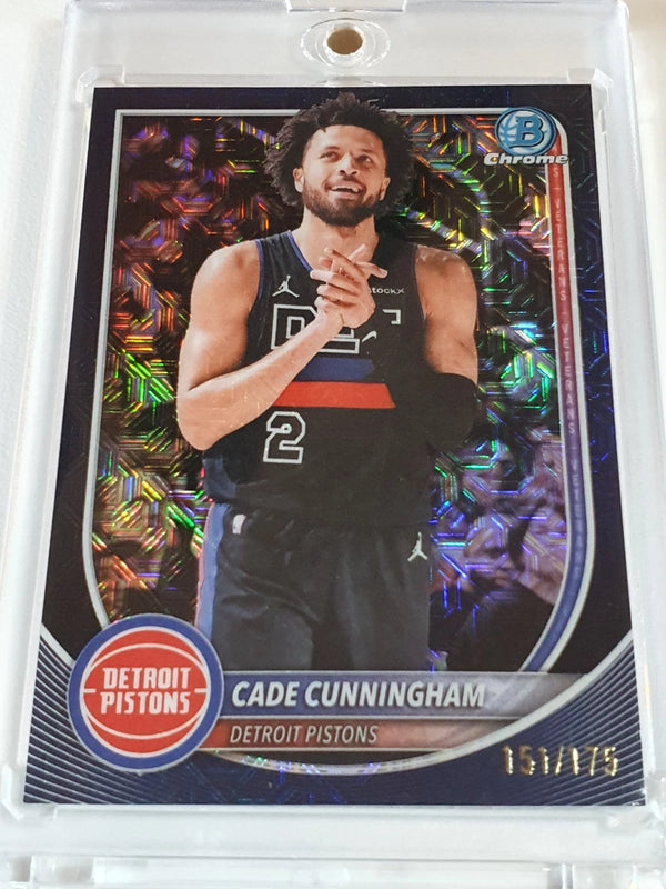 2025 Topps Bowman Cade Cunningham #BCV-74 NAVY MOJO /175 Refractor - Rare