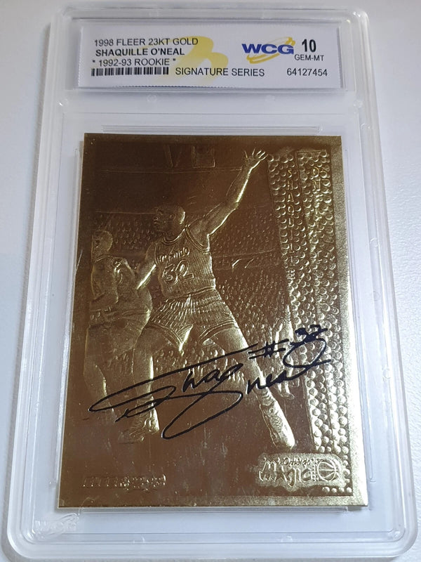 1998 Fleer 23KT Gold Shaquile O'Neal 1992-93 Rookie Signature Series Gem Mint 10