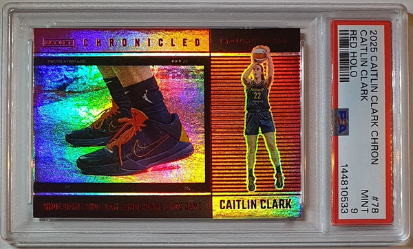 2025 Panini Caitlin Clark Chronicled #78 RED Holo - PSA 9 (POP 1)