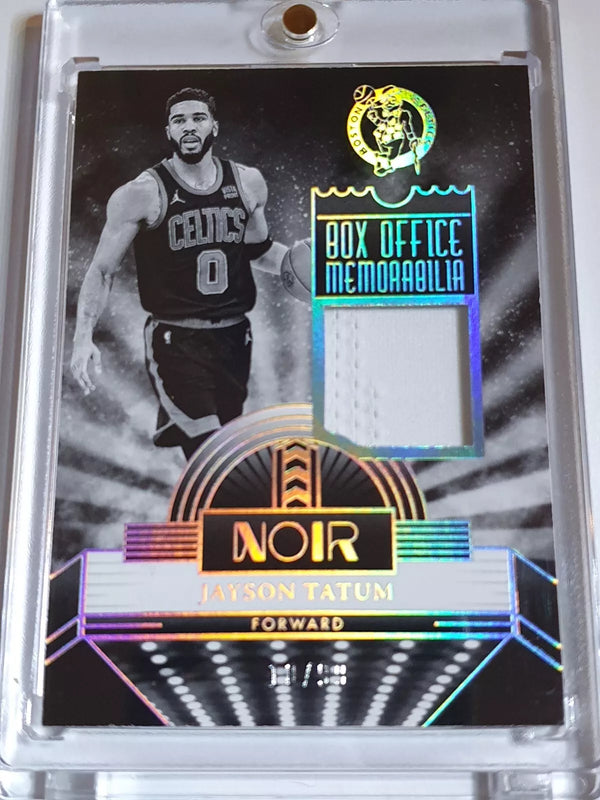 2023 Panini Noir Jayson Tatum #PATCH /99 Game Worn Jersey - Ready to Grade