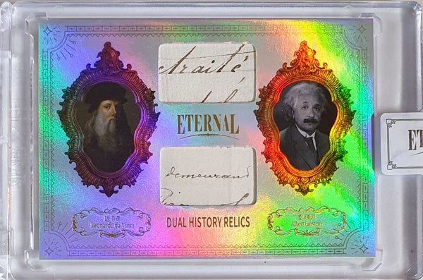2024 Eternal Leonardo da Vinci Albert Einstein #RELICS SILVER /50 Dual Relics