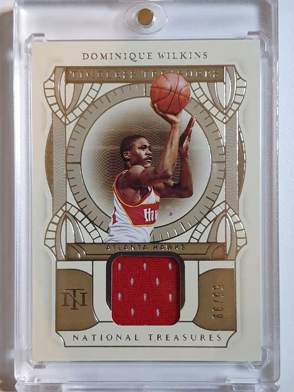 2020 National Treasures Dominique Wilkins #PATCH /99 Game Worn Jersey - Rare