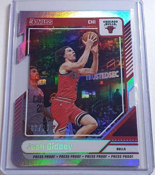 2024 Donruss Josh Giddey #190 SILVER PRESS PROOF /75 Holo Die-Cut (BULLS) - Rare