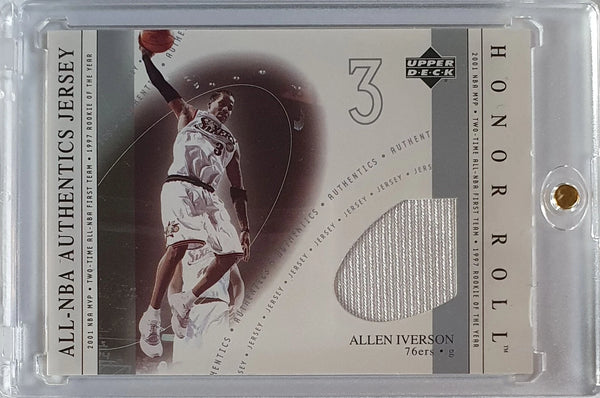 2002 Upper Deck Honor Roll Allen Iverson #PATCH Game Worn Jersey - Rare