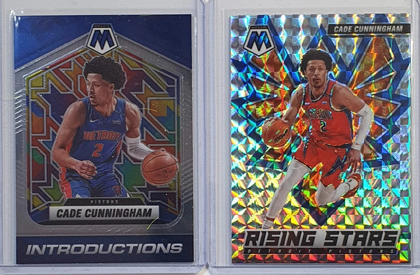 2021 Panini Mosaic Cade Cunningham Rookie Lot of 2 RCs - Ready to Grade