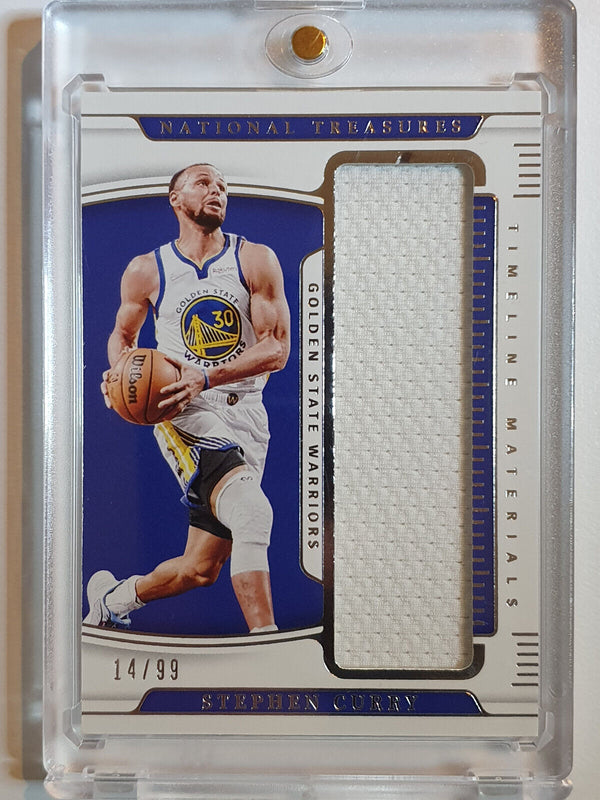 2021 National Treasures Stephen Curry #PATCH /99 Jumbo Game Worn Jersey - Rare