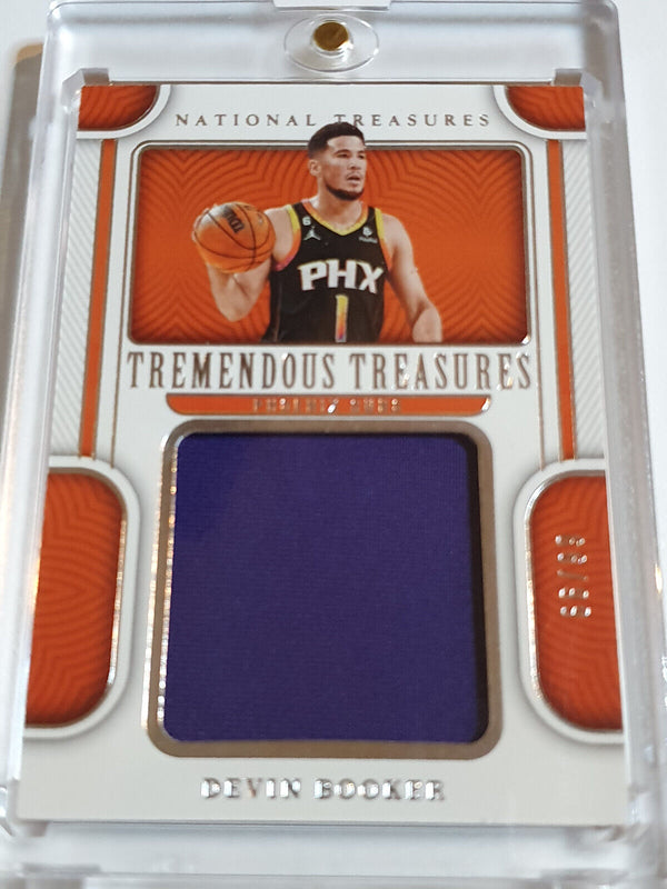 2022 Panini National Treasures Devin Booker #PATCH /99 Game Worn Jumbo Jersey