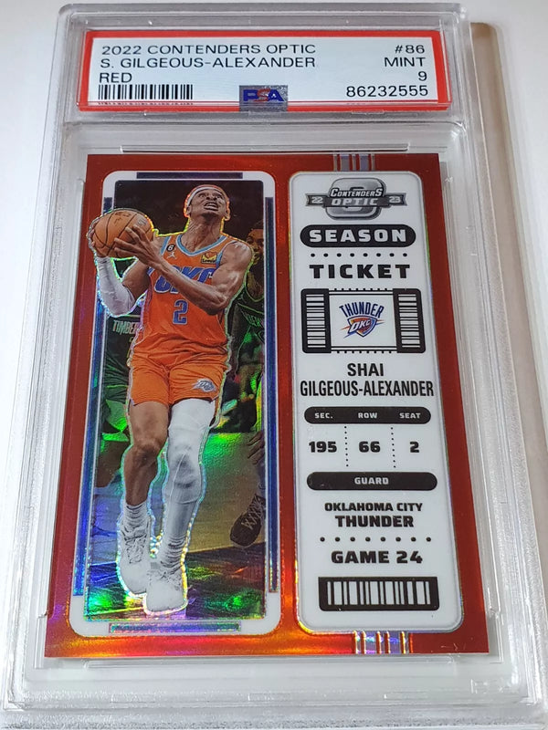 2022 Contenders Optic Shai Gilgeous-Alexander #86 RED Holo - PSA 9 (POP 1)