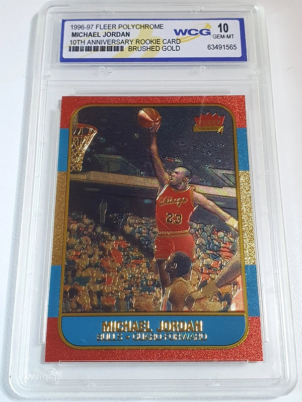 1996 Fleer Michael Jordan REFRACTOR GOLD 10th Anniversary Rookie - Gem Mint 10