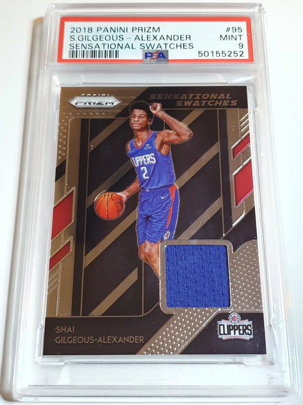 2018 Prizm Shai Gilgeous-Alexander Rookie #PATCH Game Worn Jersey RC - PSA 9