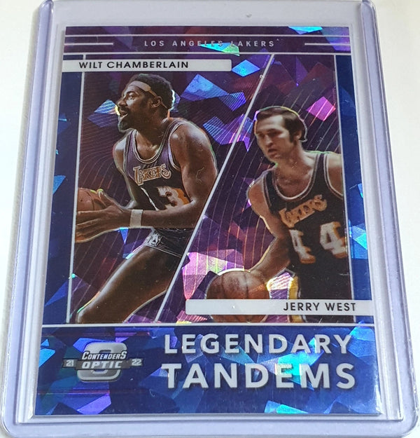 2021 Contenders Optic Wilt Chamberlain Jerry West #5 BLUE CRACKED ICE /75 Holo