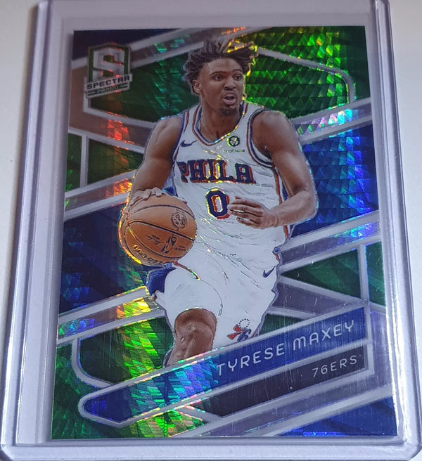 2023 Panini Spectra Tyrese Maxey #66 GREEN HYPER /75 Holo - Rare