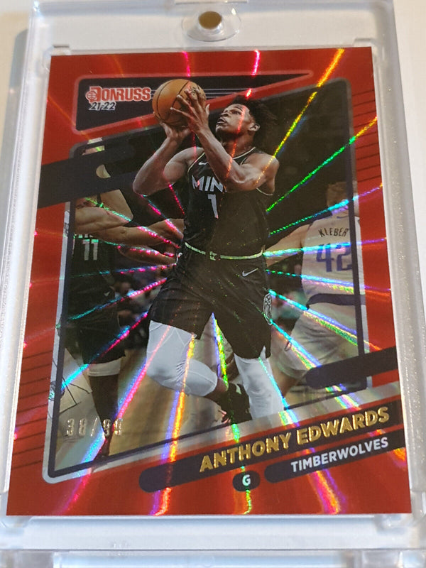 2021 Donruss Anthony Edwards #175 RED LASER /99 Holo - Ready to Grade