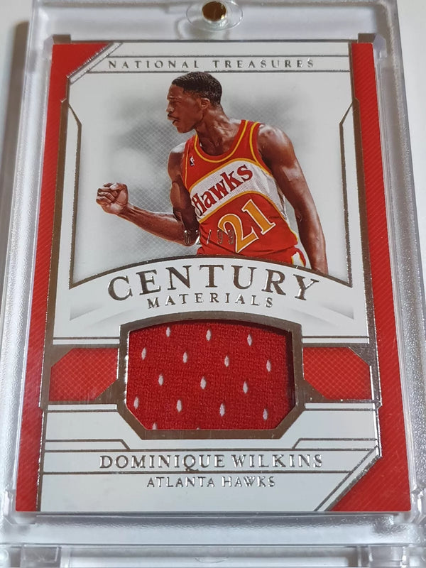 2018 National Treasures Dominque Wilkins #PATCH /99 Game Worn Jersey - Rare