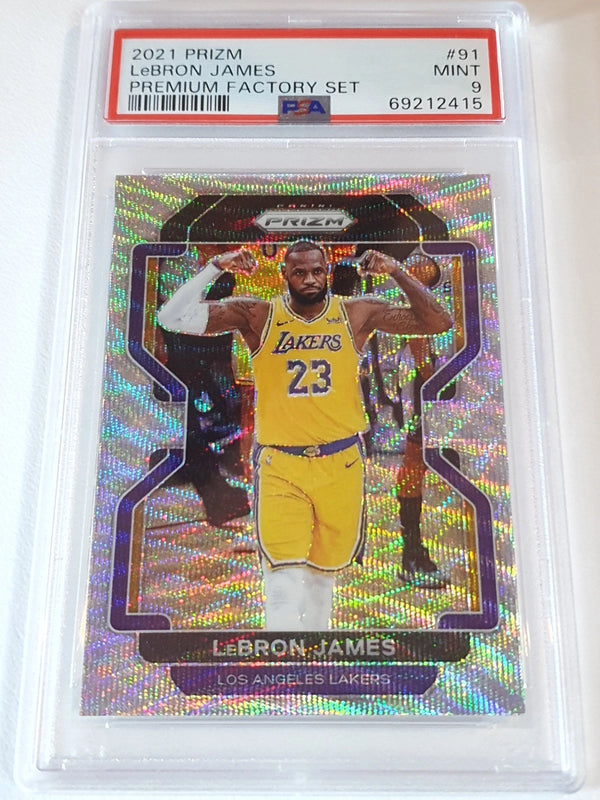 2021 Panini Prizm LeBron James #91 PREMIUM FACTORY SET Holo - PSA 9 (POP 19)