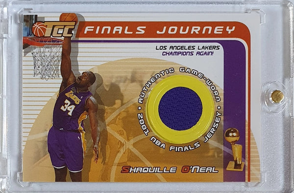 2001 Topps Champions Shaquille O'Neal #PATCH NBA FINALS Worn Jersey - Super Rare