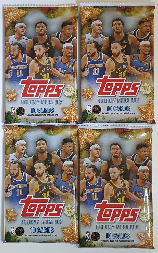 Lot of 4 x 2025-26 Topps Holiday Mega Packs - Factory Sealed (Pull Flagg RC?)