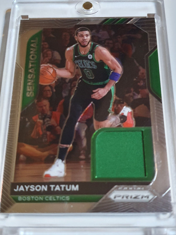 2020 Panini Prizm Jayson Tatum #PATCH Game Worn Jersey - Ready to Grade