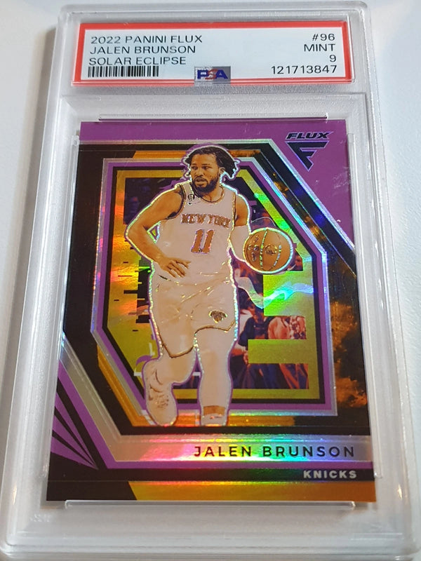 2022 Panini Flux Jalen Brunson #96 SOLAR ECLIPSE /49 Holo - PSA 9 (POP 2)