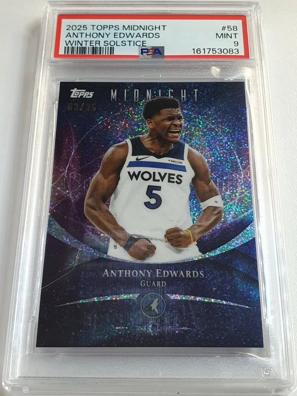 2025 Topps Midnight Anthony Edwards #58 WINTER SOLSTICE /35 Holo - PSA 9 (POP 2)