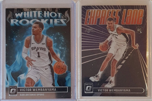 2023 Donruss Optic Victor Wembanyama LOT of 2 Rookie Cards #2 #8 RCs - Rare