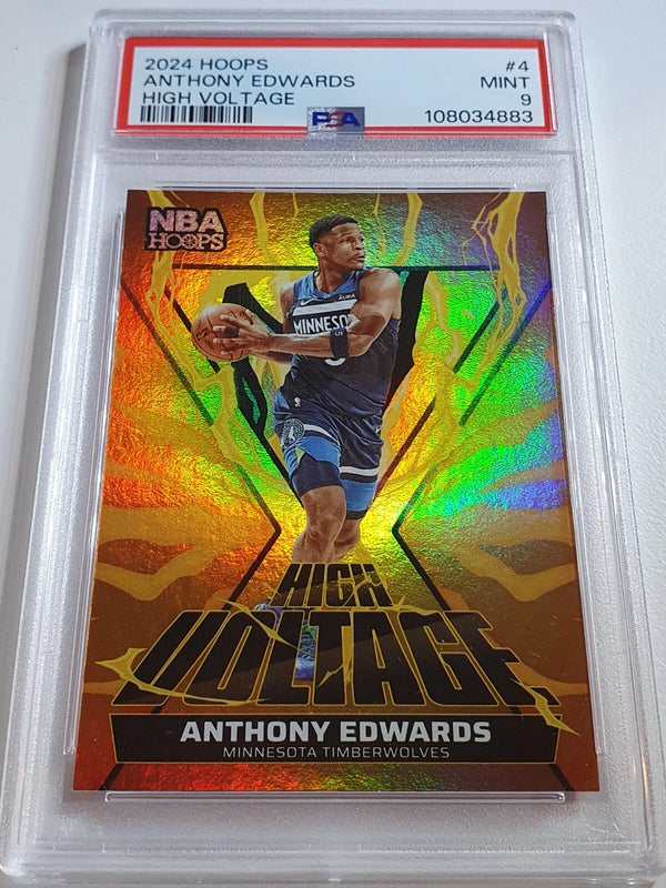 2024 Panini NBA Hoops Anthony Edwards #4 High Voltage - PSA 9 (POP 1)