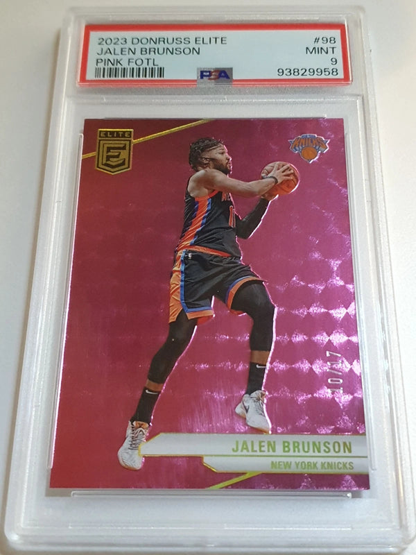 2023 Donruss Elite Jalen Brunson #98 PINK /17 Holo FOTL - PSA 9 (POP 2)