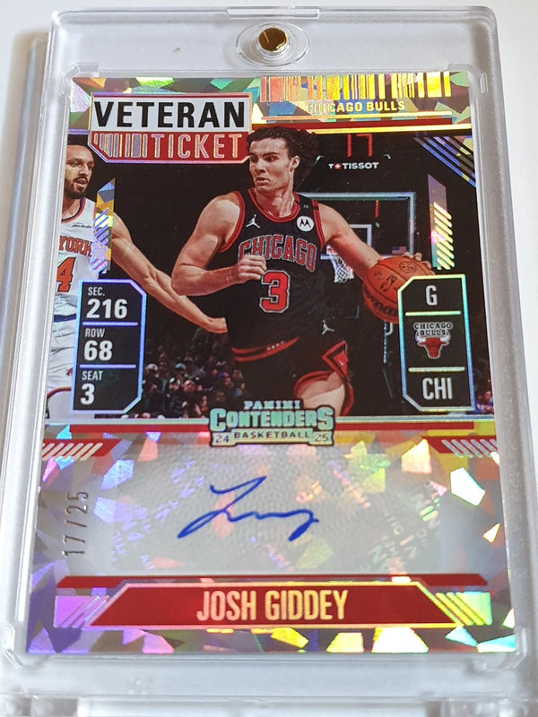 2024 Silhouette Josh Giddey AUTO FINALS TICKET /25 Autograph (Bulls) Cracked Ice