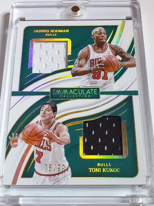2023 Immaculate Dennis Rodman Toni Kukoc #PATCH /99 Game Worn Dual Jerseys