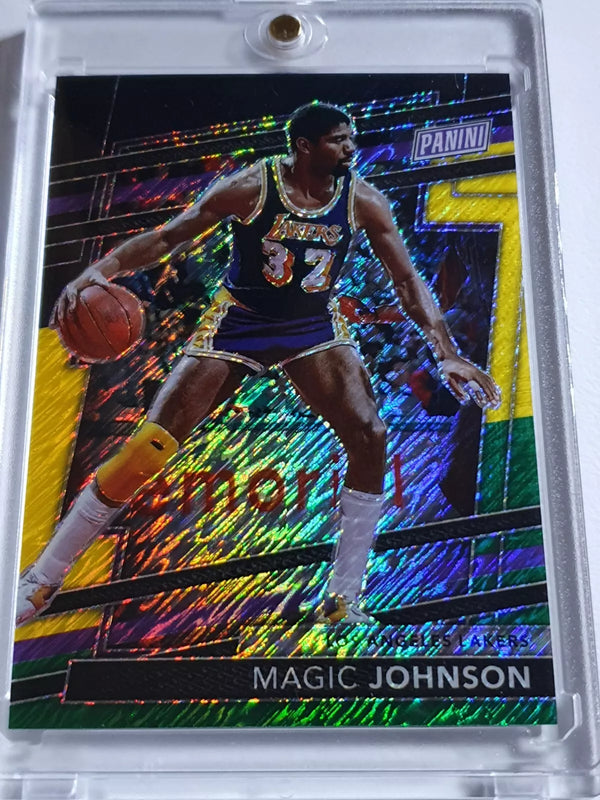 2024 Panini National Magic Johnson BLACK YELLOW GREEN SHIMMER /44 VIP #20 - Rare