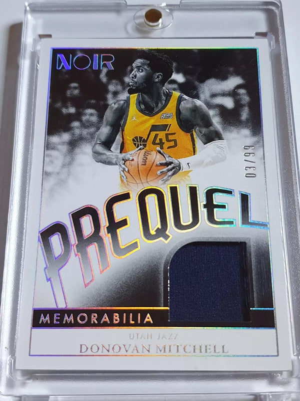 2023 Panini Noir Donovan Mitchell #PATCH /99 Game Worn Jersey - Ready to Grade