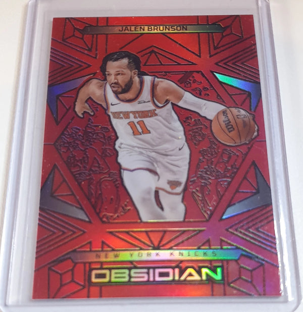 2024 Panini Obsidian Jalen Brunson #3 ELECTRIC ETCH RED FLOOD Holo - Rare