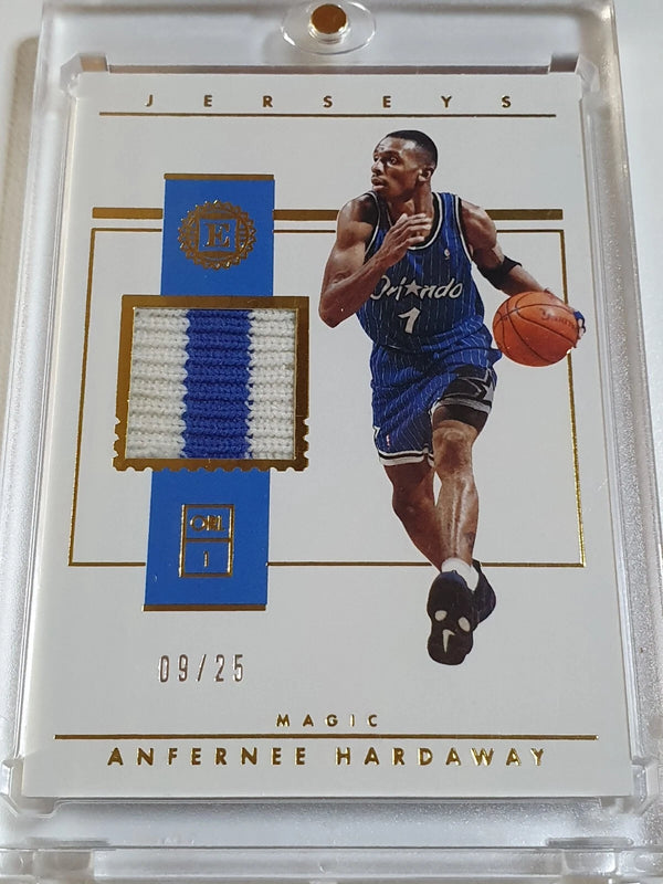 2018 Panini Encased Anfernee Hardaway #PATCH PRIME /25 Game Worn 2 Color Jersey