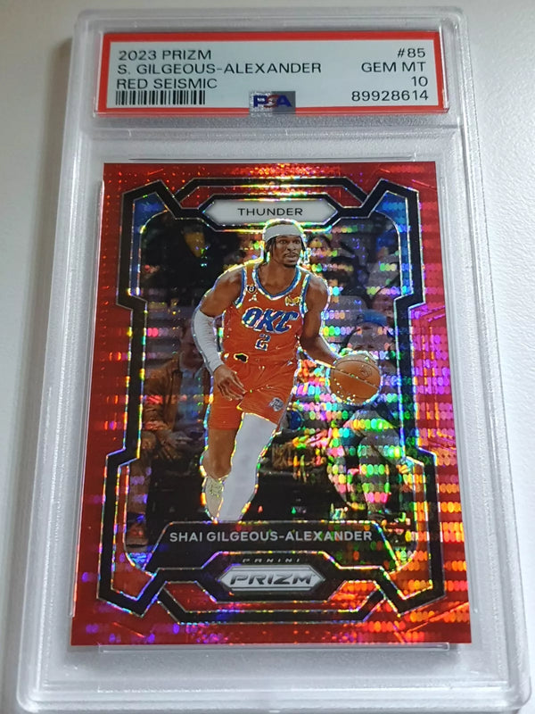 2023 Prizm Shai Gilgeous-Alexander #85 RED SEISMIC /299 Holo - PSA 10 (POP 17)