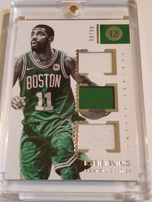 2017 Panini Encased Kyrie Irving TRIPLE PATCH /99 Game Worn Jerseys - Rare