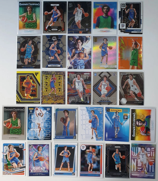 Lot of 27 x Josh Giddey (OKC) Rookie Cards Parallel Variants RC - Ready to Grade