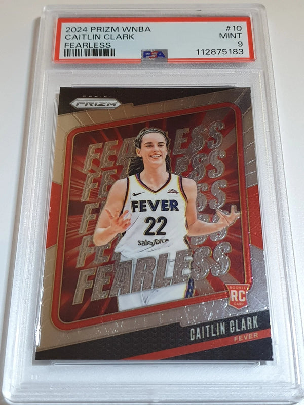 2024 Panini Prizm WNBA Caitlin Clark Rookie #10 Fearless RC - PSA 9
