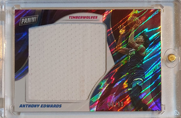 2021 Panini Anthony Edwards #PATCH MOON LAVA /99 Prizm Jumbo Jersey - Rare