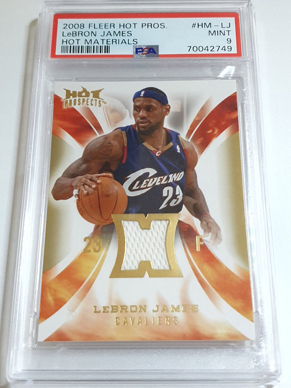 2008 Fleer Hot Prospects LeBron James #PATCH Game Worn Jersey - PSA 9 (POP 25)