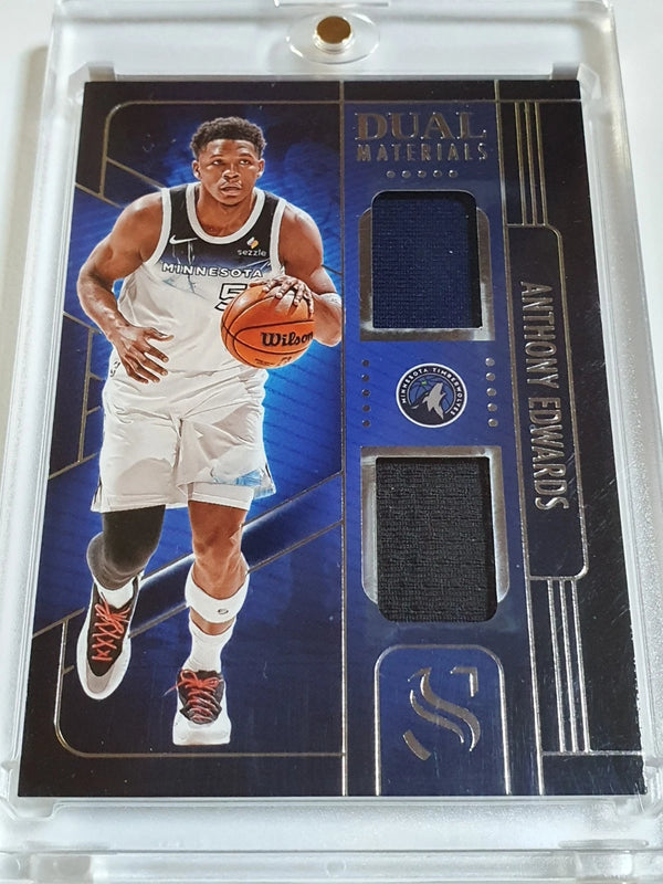 2024 Panini Silhouette Anthony Edwards #PATCH Game Worn Dual Jersey - Rare