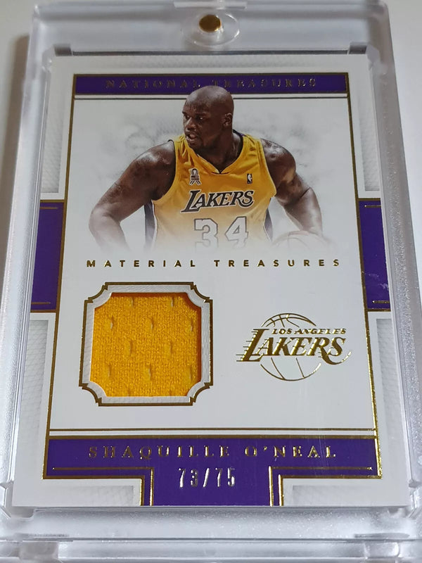 2015 National Treasures Shaquille O'Neal #PATCH /75 Game Worn Jersey - Rare