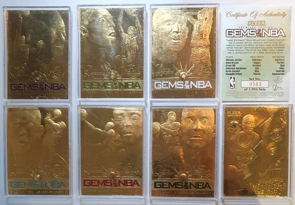 1998 Fleer Gems of the NBA 23K GOLD 6 Card Set + Game Breakers - Michael Jordan