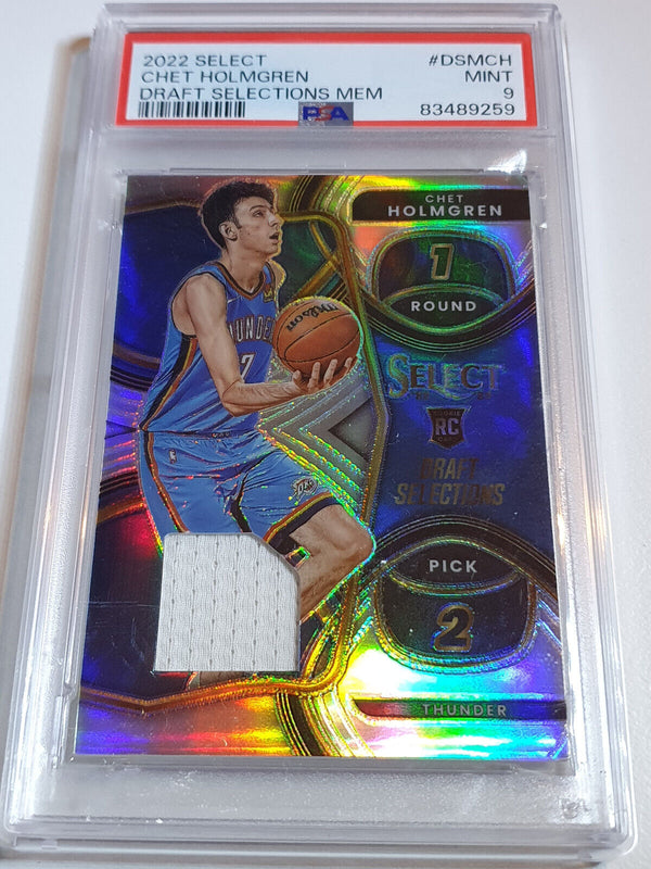 2022 Select Chet Holmgren Rookie #PATCH Holo Draft Jersey - PSA 9 (POP 2)