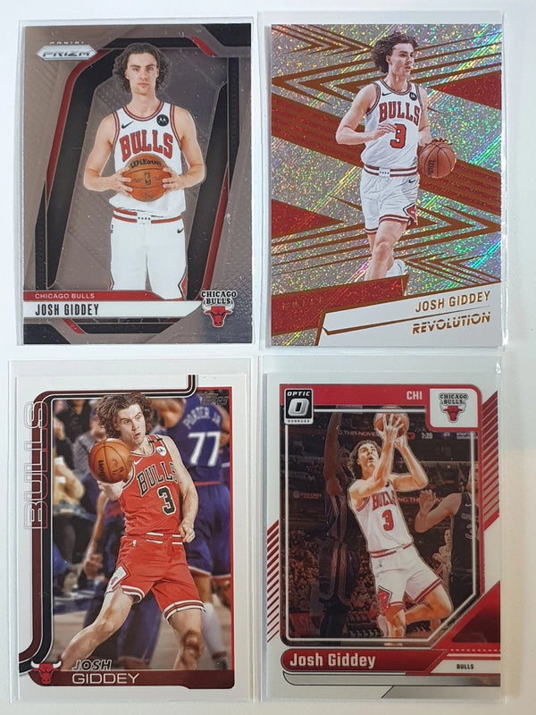Josh Giddey (Bulls) Lot of 4 x Cards Holos Color Variants - Ready to Grade