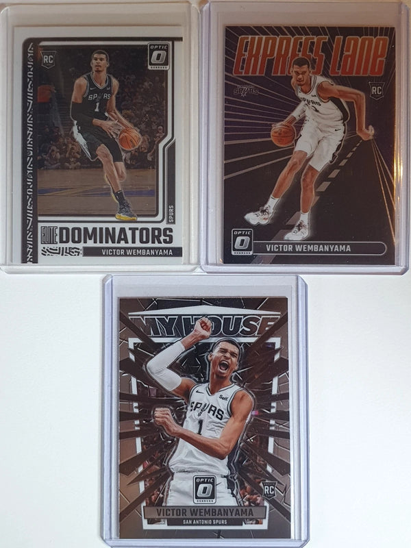 2023 Donruss Optic Victor Wembanyama LOT of 3 Rookie Cards #18 #6 #8 RCs - Rare