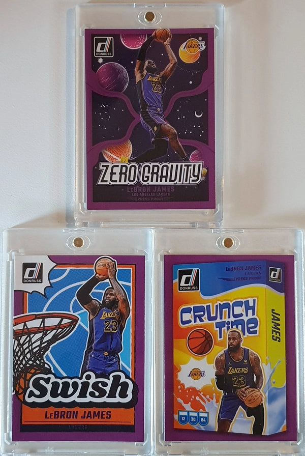 Lot of 3 x 2024 Panini Donruss LeBron James PURPLE Variant Inserts - Rare
