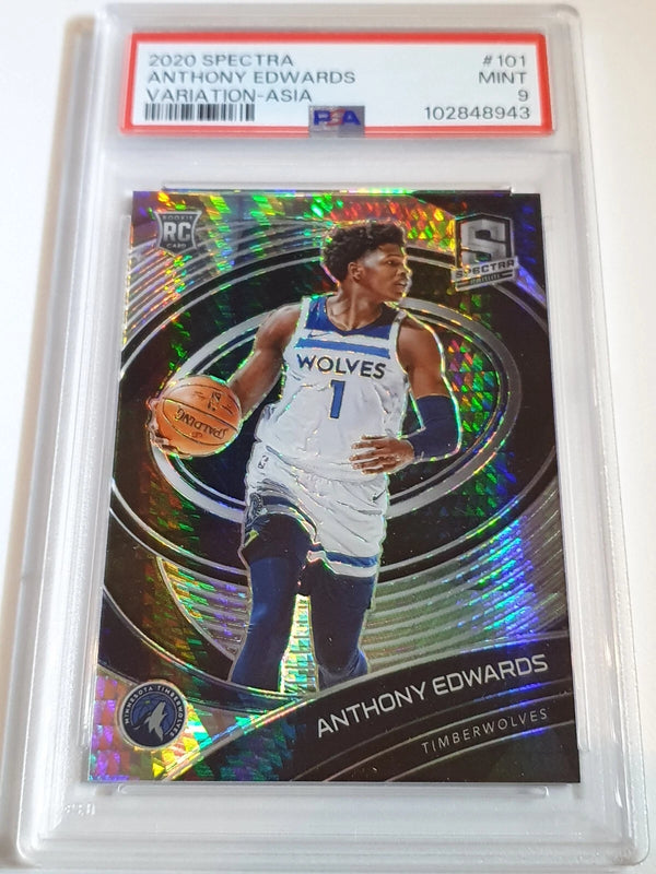 2020 Spectra Anthony Edwards Rookie 101 Hyper Holo Variation RC - PSA 9 (POP 26)