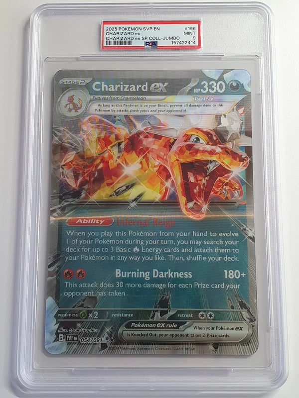 2025 Pokémon Charizard EX S&V Black Star Promo 3D Lenticular Jumbo - PSA 9